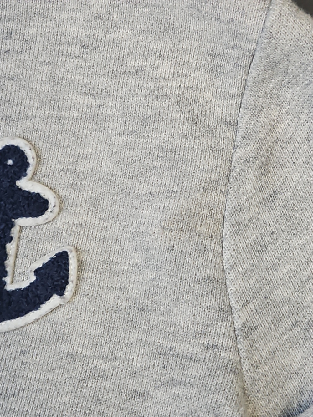 Janie and Jack Kids Toddler Light Gray Sweatshirt with Navy Anchor Size 3 - Picture 3 of 6